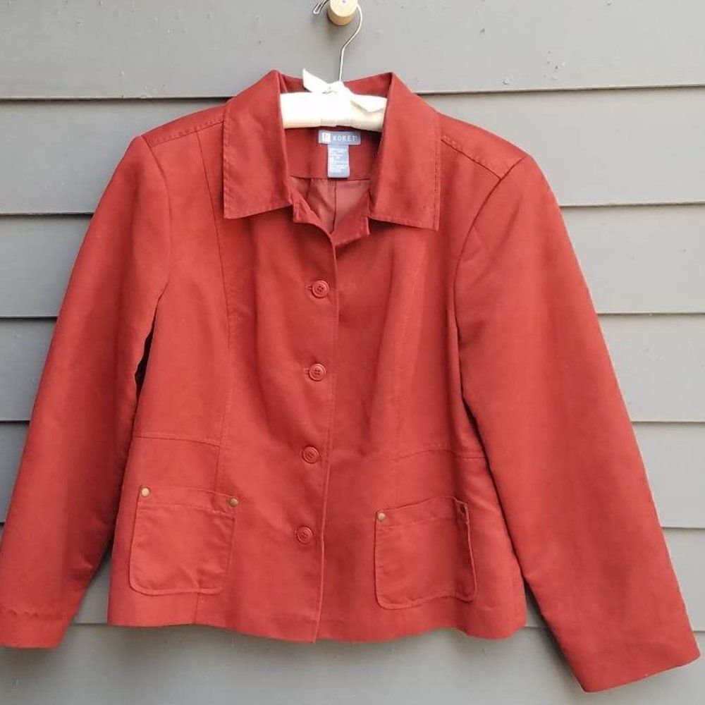 Koret Rust Faux Suede Feel Lined Blazer Size 16